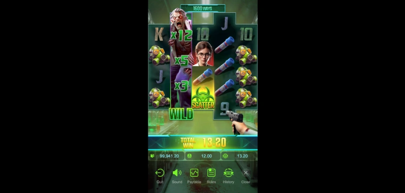 Zombie Outbreak Slot O'yini Grafikasi